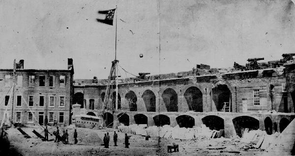 Fort Sumter after capture by Confederates